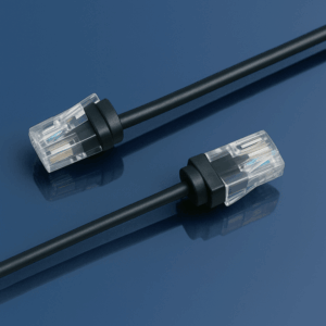 Elfcam® – Câble Ethernet Slim Cat 6, Câble Réseau LAN WAN Cat6 32AWG,Ultra Slim Noir (Ref: 21899)