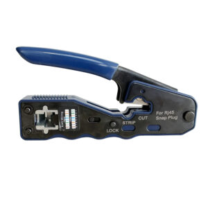 Outil de Sertissage RJ45 Professionnel 3 en 1 – Coupe, Dénude & Sertit – Pince Crimpante Pass-Through pour Connecteur…