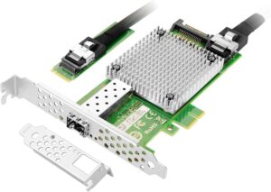 Carte réseau M.2 vers 10 GbE SFP+, port SFP+ unique avec puce Intel 82599, M.2 + M Key + SFF-8087 avec câble de 35 cm (1...