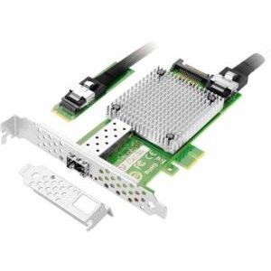 Carte réseau M.2 vers 10 GbE SFP+, port SFP+ unique avec puce Intel 82599, M.2 + M Key + SFF-8087 avec câble de 35 cm (1...