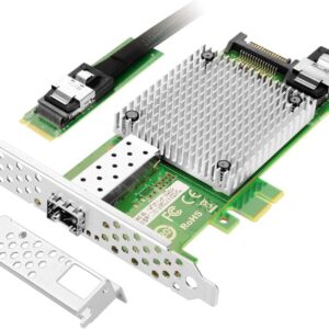 Carte réseau M.2 vers 10 GbE SFP+, port SFP+ unique avec puce Intel 82599, M.2 + M Key + SFF-8087 avec câble de 35 cm (1...