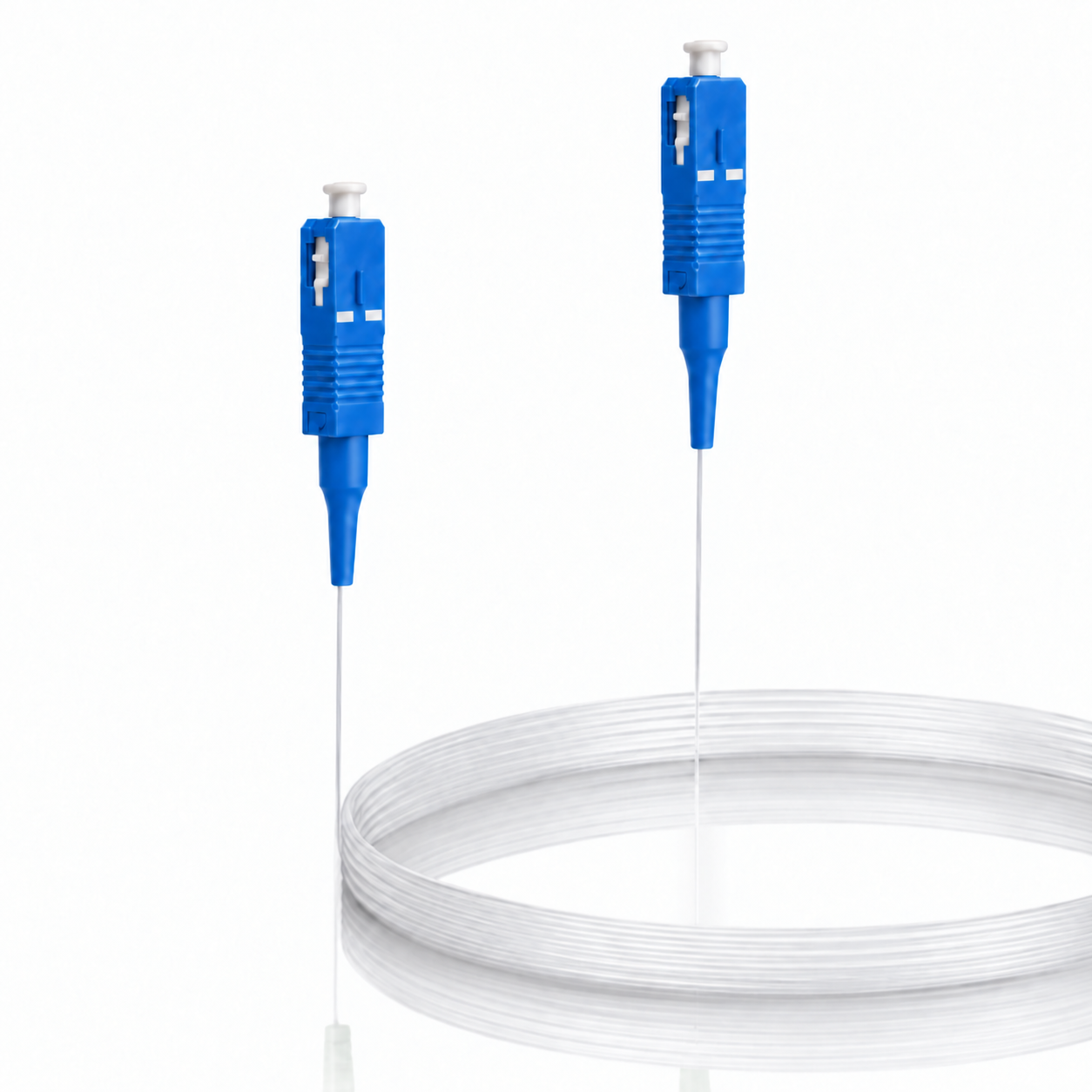 Elfcam – Cable de Fibra Óptica SC/UPC a SC/UPC Invisible/Transparente para Freebox, Fibra Óptica Monomodo OS2 de 125μm, Funda de Nylon Transparente, Invisible y Fácil de Instalar