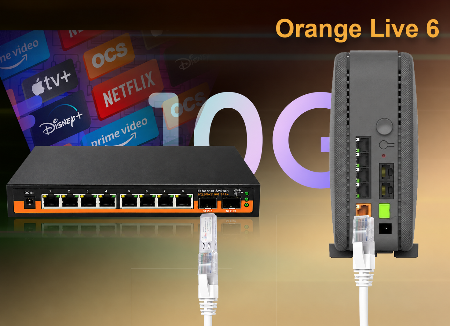 10Gb Optical Fiber Switch Compatible with Freebox Ultra and Orange Livebox 6, with 2 10G SFP+ Ports and 8 2.5 Gigabit Ethernet RJ45 Ports, Plug & Play Unmanaged (2 10Gb SFP+ Ports and 8 2.5G RJ45 Ports)(REF: 16169) - Image 7