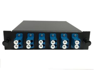 Cassette MTP/MPO pré-raccordée - 1 Adaptateur MTP(Mâle) vers 12 Fiber to 6 LC Duplex Singlemode Adaptateur, LGX Footpri...