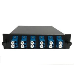 Cassette MTP/MPO pré-raccordée - 1 Adaptateur MTP(Mâle) vers 12 Fiber to 6 LC Duplex Singlemode Adaptateur, LGX Footpri...