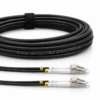 Câble à Fibre Optique en Acier Blindé pour Extérieur et Intérieur LC/UPC à LC/UPC Multimode Duplex OM3 Noir (Ref:4511)