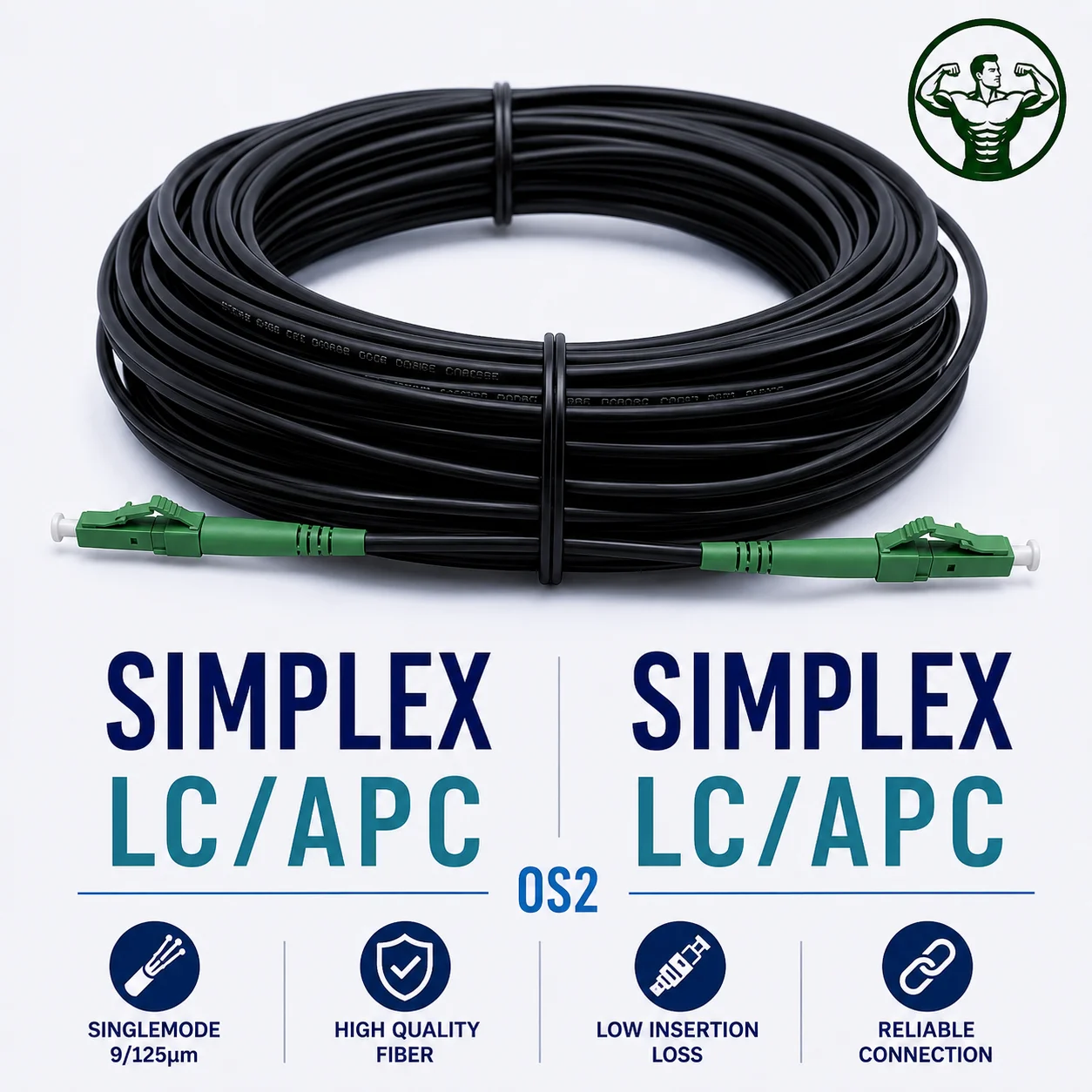 Cable de Fibra Óptica de Acero Blindado LSZH Monomodo Simplex LC/APC a LC/APC (Ref:3311) - Imagen 3