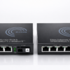 Lot de 2 Convertisseur Fibre Ethernet, Convertisseur de Média SFP Inclus, Jusqu'à Une Distance de 20KM sur Fibre Optique SC Monomode (4 Ports RJ45 *4 Ports RJ45)