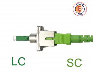 Elfcam® – Adaptateur à Fibre Optique Câble Monomode Simplex SC/APC Femelle à LC/APC Mâle, Lot de 1(REF:13846)