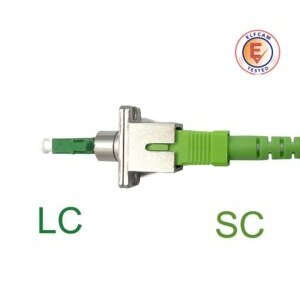 Elfcam® – Adaptateur à Fibre Optique Câble Monomode Simplex SC/APC Femelle à LC/APC Mâle, Lot de 1(REF:13846)