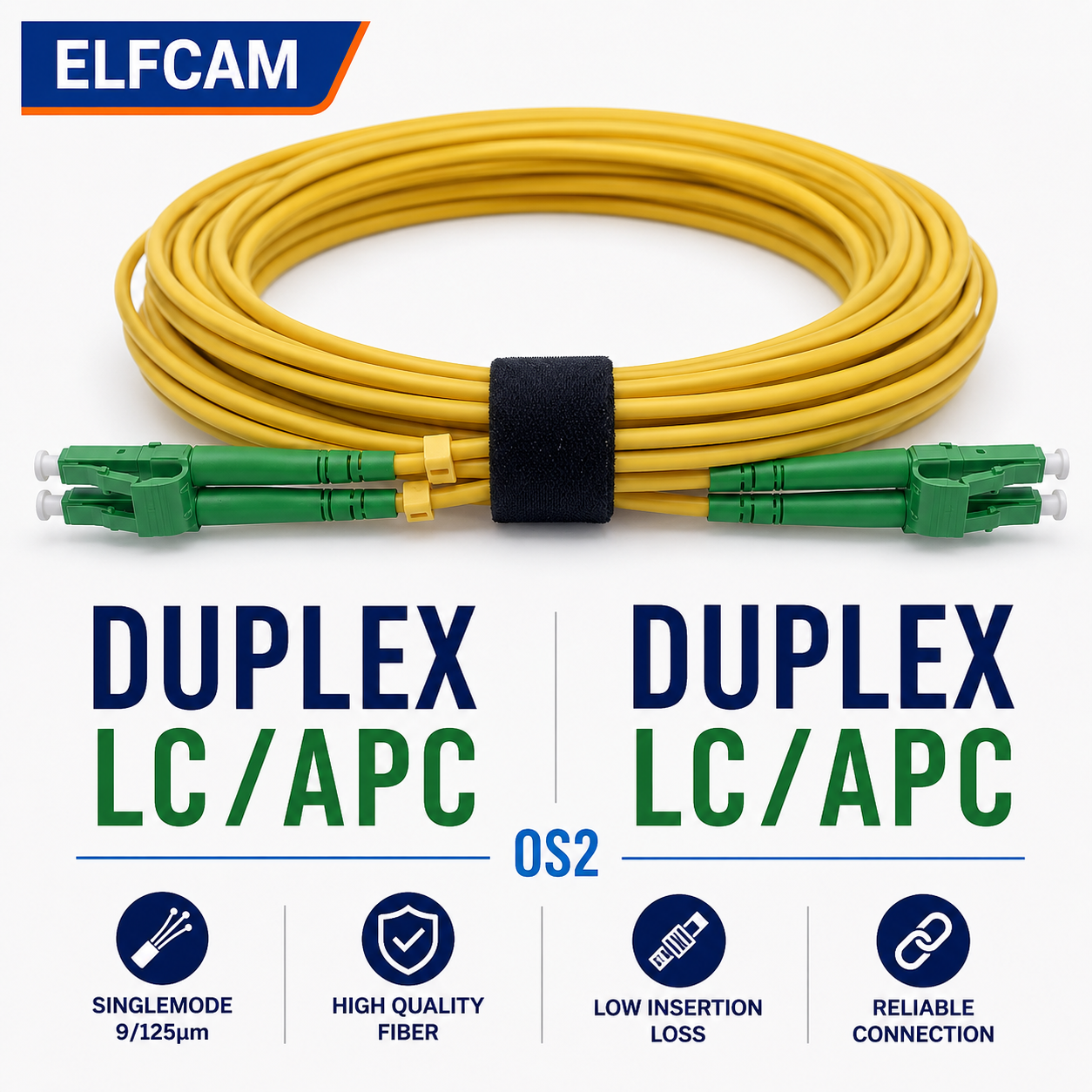 LC/APC to LC/APC OS2 Duplex Fiber Optic Cable (Ref:2478) - Image 5