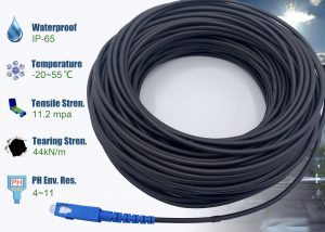 Elfcam® – Cordon Fibre Optique pour Extérieur SC/UPC vers SC/UPC OS2 Simplex Monomode Diamètre de câble 5,0mm(REF:13…