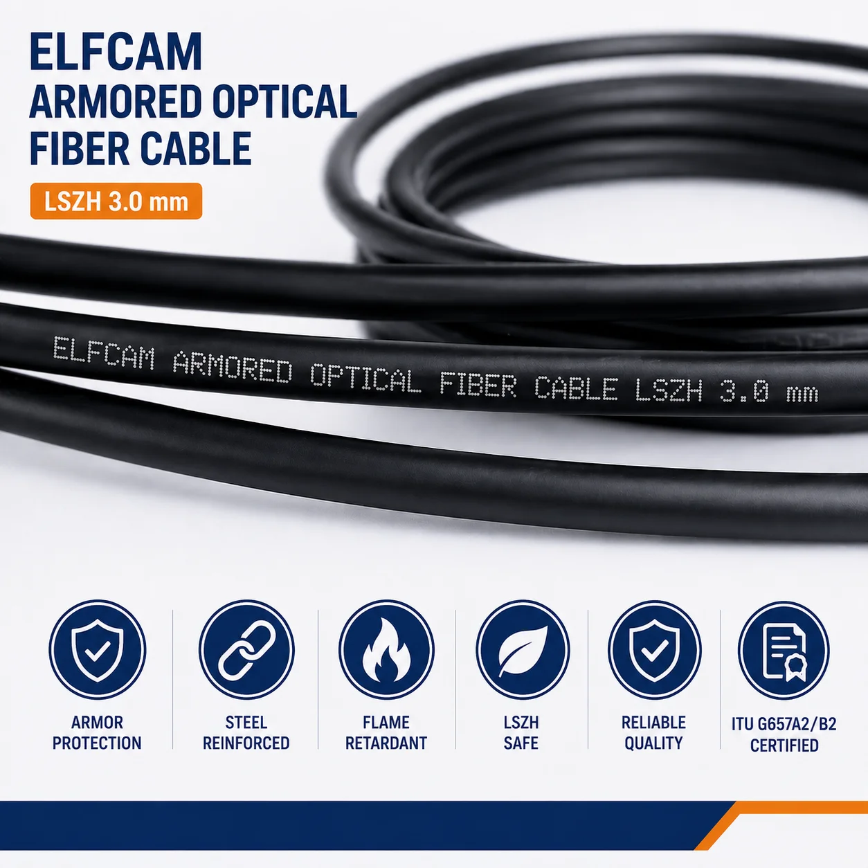 Cable de Fibra Óptica LC/APC a SC/APC Simplex Monomodo LSZH Acero Blindado (Ref:3550) - Imagen 4