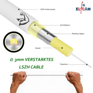 Elfcam® – Câble à Fibre Optique LC/APC à LC/APC Monomode Simplex, 9/125μm Jarretière Optique LSZH Blanc (Ref:3611)…