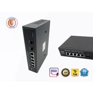 PoE Commutateur Switch Fibre Optique avec 2 Ports SFP 1,25Go, 4 Ports PoE Gigabit Ethernet 10/100/1000Mbps, Plug & Pla…