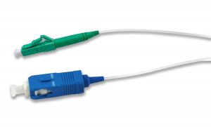 Elfcam® – Câble Fibre Optique LC/APC à SC/UPC Invisible/Transparent, Fibre Optique Monomode 125µm OS2, Gaine en Nylo…