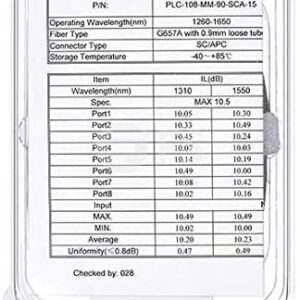 Séparateur Optique de Fibre Monomode de PLC de SC/APC (2-4-8-16-32 Connecteurs) (Ref:2664)