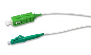 Elfcam® – Câble Fibre Optique SC/APC à LC/APC Invisible/Transparent, Fibre Optique Monomode 125µm OS2, Gaine en Nylo…