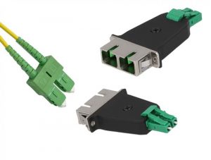 Elfcam® – Adaptateur à Fibre Optique Câble Monomode Duplex SC/APC Female à LC/APC Male, Lot de 1 (REF: 18185)