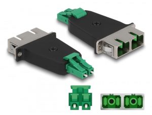 Elfcam® – Adaptateur à Fibre Optique Câble Monomode Duplex SC/APC Female à LC/APC Male, Lot de 1 (REF: 18185)