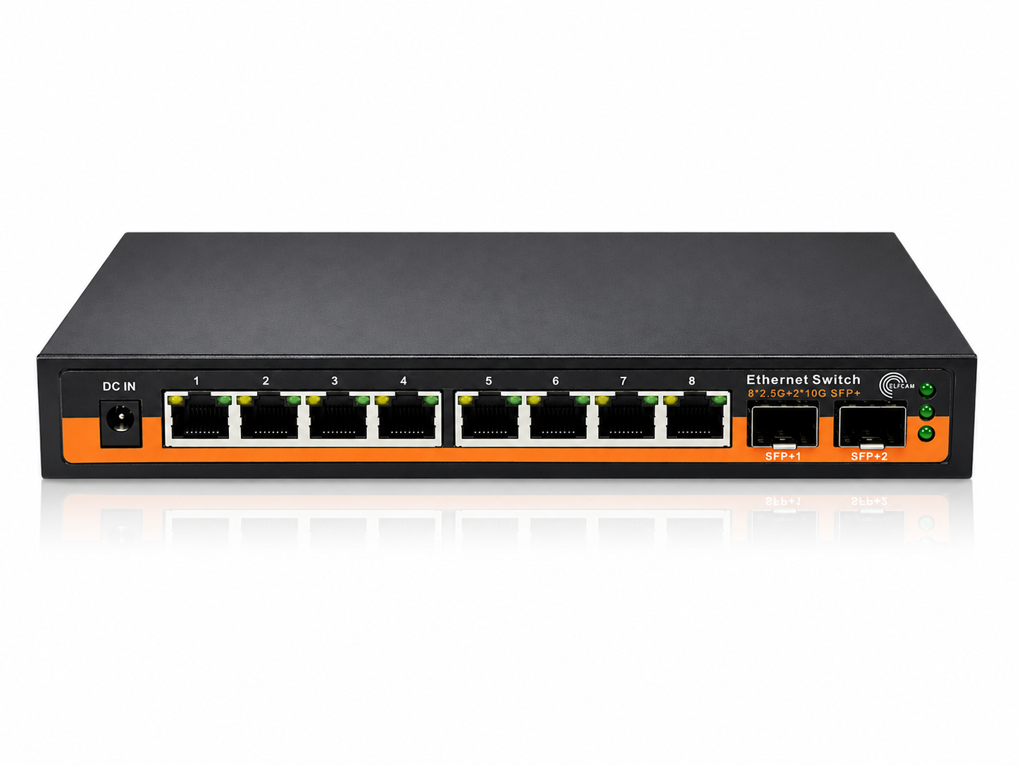 10Gb Optical Fiber Switch Compatible with Freebox Ultra and Orange Livebox 6, with 2 10G SFP+ Ports and 8 2.5 Gigabit Ethernet RJ45 Ports, Plug & Play Unmanaged (2 10Gb SFP+ Ports and 8 2.5G RJ45 Ports)(REF: 16169)