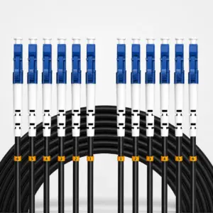 Elfcam® – Câble Fibre 6 Fibres avec Connecteurs 4x Duplex LC/UPC vers 4x Duplex LC/UPC, Fibre Optique Monomode 9/125um OS2