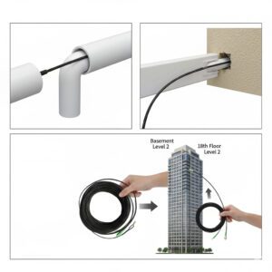 Elfcam – Câble Fibre Optique Monomode « Pull-Eye » G.657.B3 SC/APC – 50m, 3.0mm LSZH, Faible Perte, Très Souple avec…