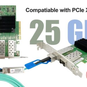 Elfcam® – 25Gb Carte Réseau PCIe avec Chipset NVIDIA Mellanox ConnectX-4, 25GbE Adaptateur Ethernet PCI Express 3.0 …