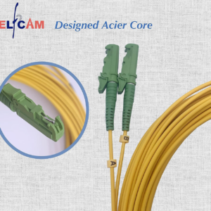Elfcam – Câble à Fibre Optique E2000/APC à SC/APC,Monomode Duplex, Jarretière Optique 9/125μm OS2 2.0mm G652D LSZH, …