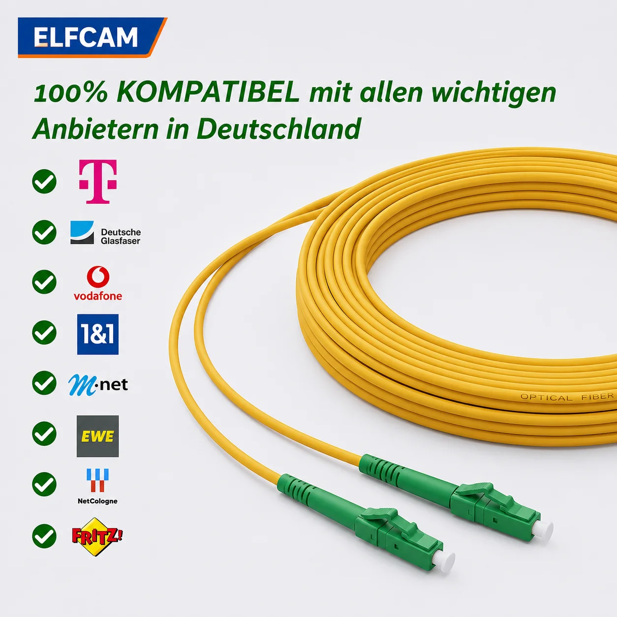 Cable de Fibra Óptica LC/APC a LC/APC OS2 Símplex (Ref:2886) - Imagen 4