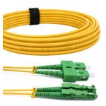 Elfcam - Cabo de fibra ótica E2000/APC para SC/APC, monomodo duplex, cabo ótico 9/125 μm OS2 2,0 mm G652D LSZH, amarelo