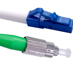 Câble à Fibre Optique FC/APC à LC/UPC Monomode Simplex 9/125μm Jarretière Optique LSZH, Jaune (Ref: 18806)