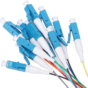 Pigtail à Fibre Optique à Code Couleur 12 Fibres LC/UPC Monomode sans Gaine (Ref:3287)