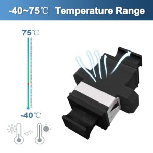 Elfcam – Lot de 10 Coupleurs de Cordon de Raccordement MPO vers MPO – Noir – Adaptateur de Connecteur de…