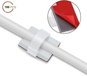 Elfcam® – Clips de Câble Adhésif Réglable pour Gestion de Câble à Fibre Optique (Ref:579)