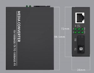 Convertisseur Fibre Ethernet Équipé avec 1,25G SFP (Mini-GBIC), 1 Port SC+1 Port RJ45 , avec Fibre Optique SC Monomode Por…