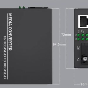 Convertisseur Fibre Ethernet Équipé avec 1,25G SFP (Mini-GBIC), 1 Port SC+1 Port RJ45 , avec Fibre Optique SC Monomode Por…