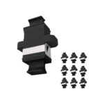 Elfcam - Conjunto de 10 acopladores de cabo de ligação MPO para MPO - Preto - Adaptador de conector de cabo MPO para a parte inferior - Para ligação de fibra MPO monomodo e multimodo 40G, 100G, 8/12/16 núcleos (Ref.: 24831)
