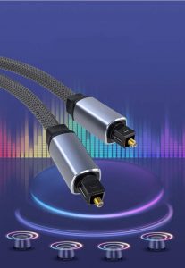 Câble Optique Audio Numérique Toslink, Gaine en Nylon, Qualité Sonore Sans Perte (Ref: 18379)