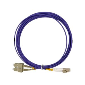 Elfcam® – Câble à Fibre Optique OM4 LC/UPC à SC/UPC Multimode Duplex, Jarretière Fibre Optique 50/125um 2.0mm LSZH