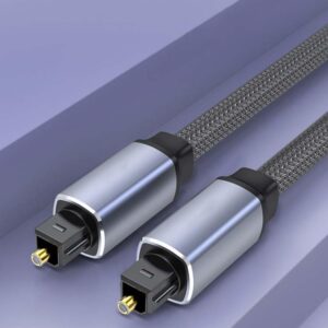 Câble Optique Audio Numérique Toslink, Gaine en Nylon, Qualité Sonore Sans Perte (Ref: 18379)