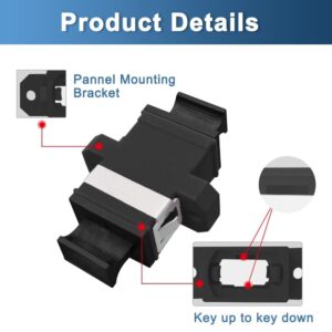 Elfcam – Lot de 10 Coupleurs de Cordon de Raccordement MPO vers MPO – Noir – Adaptateur de Connecteur de…