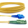 Elfcam – Cable de fibra óptica E2000/APC a SC/UPC, dúplex monomodo, cable de conexión óptico 9/125 μm OS2 2,0 mm G652D LSZH, amarillo