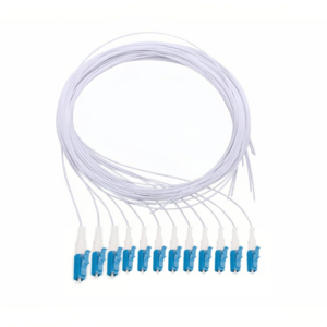 Elfcam – Pigtail à Fibre Optique 12 Fibres Monomode Simplex LC/UPC 9/125um OS2, Blanc