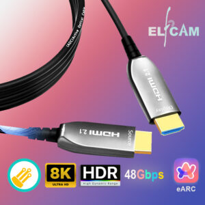 8K Câble HDMI 2.1 à Fibre Optique Mutimode OM3, 48 Gbit/s 8K@60Hz 4K@120Hz HDR Dynamique HDCP 2.2 et 2.3 eARC – Comp…