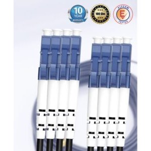 Elfcam® – Câble Fibre 4 Fibres avec Connecteurs 4x Simplex LC/UPC vers 4x Simplex LC/UPC, Fibre Optique Monomode 9/1…