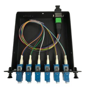Cassette MTP/MPO pré-raccordée – 1 Adaptateur MTP(Mâle) vers 12 Fiber to 6 LC Duplex Singlemode Adaptateur, LGX Foot…