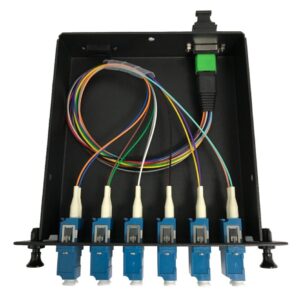 Cassette MTP/MPO pré-raccordée – 1 Adaptateur MTP(Mâle) vers 12 Fiber to 6 LC Duplex Singlemode Adaptateur, LGX Foot…