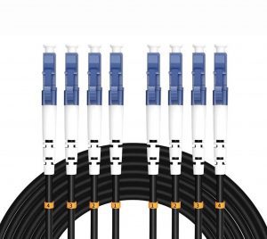 Elfcam® – Câble Fibre 4 Fibres avec Connecteurs 4x Simplex LC/UPC vers 4x Simplex LC/UPC, Fibre Optique Monomode 9/1…