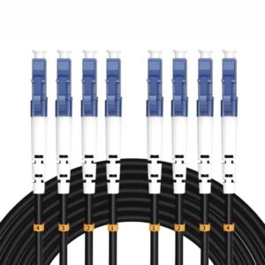 Elfcam® – Câble Fibre 4 Fibres avec Connecteurs 4x Simplex LC/UPC vers 4x Simplex LC/UPC, Fibre Optique Monomode 9/1…
